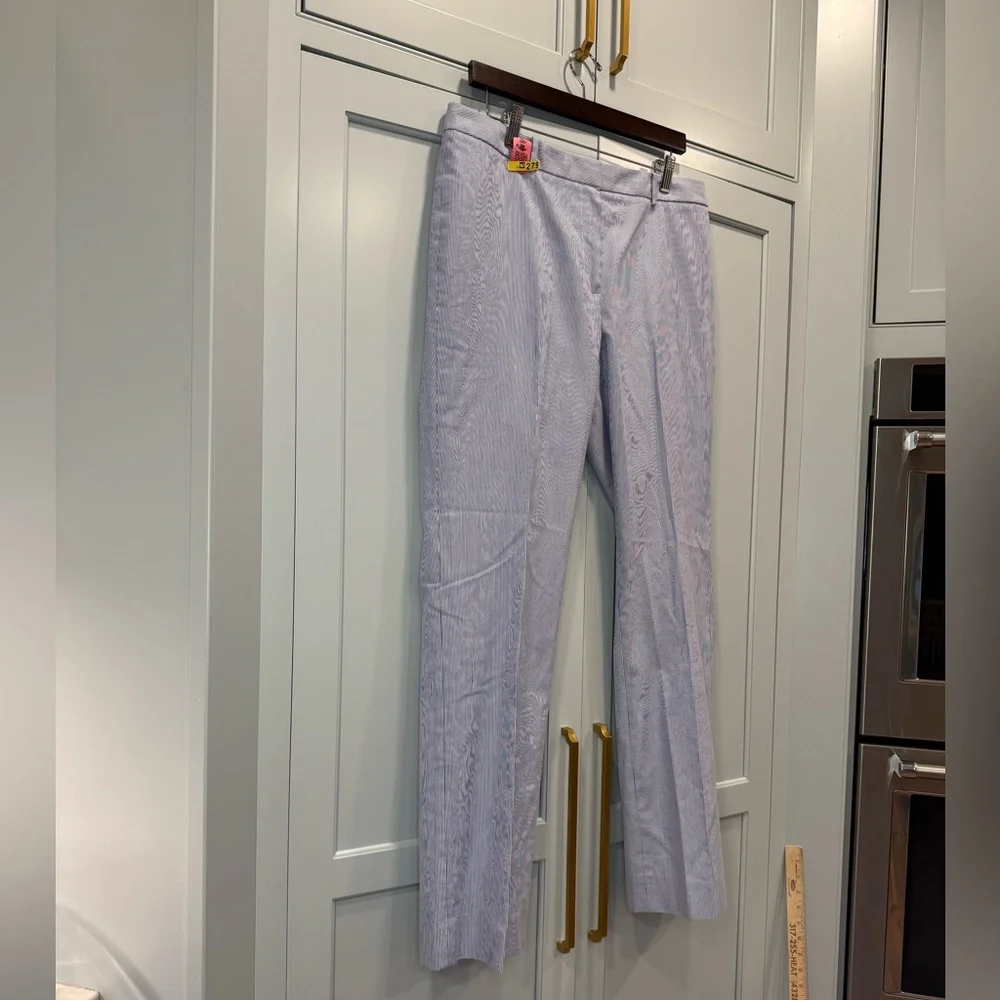 Brooks Brothers‎ light Blue Seersucker Striped pants size 12 derby Catherine fit